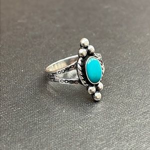 Turquoise and Sterling Silver Ring size 7